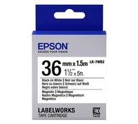 Epson LK-7WB2 cinta magnetica negro sobre blanco 36 mm (original)