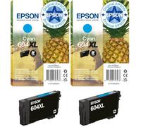 Epson Pack Individual de Cartucho de Tinta Original 604XL Piña | Cian | 1 נ4 ml | Resultados óptimos (Paquete de 2)