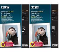Epson Premium Glossy Photo Paper - Papel fotográfico brillante, 15 hojas (Paquete de 2)