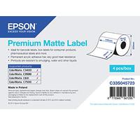 Epson Premium Matte Label - Die-cut Roll: 102mm x 76mm, 1570 labels - Etiquetas de impresora (1570 labels, Blanco, Inyección de tinta, Acrílico, Permanente, Mate, - Epson TM-C3400BK - USB - Epson TM-C3400BK - Ethernet - Epson TM-C3400-LT - Epson ColorWorks...)