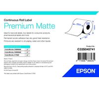 Labels, Epson, Papel normal, Premium Matte Label, Anchura: 102 mm, Altura: 60000 mm, Diámetro: 152 mm, Diámetro del núcleo: 76 mm