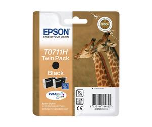 Epson T0711H pack 2x cartucho de tinta negro XL (original)