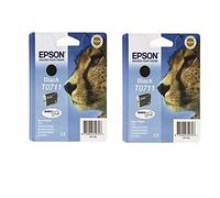 Epson T0711X2 - Pack 2 x Cartuchos de Tinta, Color Negro