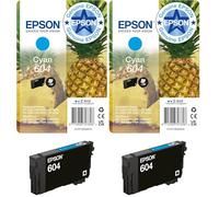 Epson Tinta Original Cartucho Cian 604 Tamaño Estándar (Paquete de 2)
