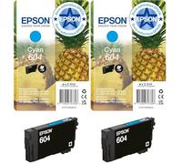Epson Tinta Original Cartucho Cian 604 Tamaño Estándar (Paquete de 2)