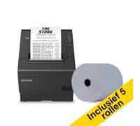 Epson TM-T20IV (102) impresora de tickets con USB y Ethernet + 5 rollos de papel