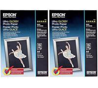 Epson Ultra Glossy Photo Paper - Papel fotográfico brillante, A4, 15 hojas (Paquete de 2)