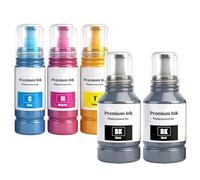 EPT102 Botellas de tinta Multipaquete Compatible para ET-2700 ET-2750 ET-2756 ET-2850 ET-2851 ET-2856 ET-2956 ET-2959 ET-3750 ET-3850 ET-3950 ET-4750 ET-4850 ET-4856 ET-4950 ET-15000 (Paquete de 5)