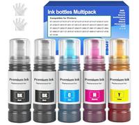 EPT104 Tinta Botellas de Tinta EPT104 Multipack Compatible para ET-2820 ET-4800 ET-2870 ET-2810 ET-2862 ET-2826 ET-2856 ET-4810 ET-2811 ET-2812 ET-2814 ET-2815 ET-2821 ET-2710 ET-2711 ( 2BK/C/M/Y)