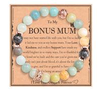 EPVID Pulsera para mamá, madrastra, abuela, hija, sobrina, nieta, pulsera de cuentas de amazonita, regalo para niñera, regalo para mamá, niñas, el mejor regalo de joyería para el día de la madre,