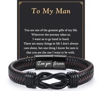 EPVID Regalo para hombre, regalos para él, marido, novio, prometido, pulsera de cuero grabada para hombres, romántica cumpleaños, Navidad, aniversario, San Valentín, regalos para él, rellenos de