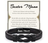 EPVID Regalo para hombres, pulsera de cuero para papá, hermano, hijo, tío, regalos para marido, marido, amigo, para el día de San Valentín, aniversario, día del padre, cumpleaños, Navidad, graduación