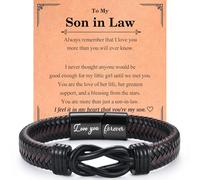 EPVID Regalos para marido, hijo, novio, nieto, abuelo, tío, pulsera de cuero para hermano, sobrino, novio, Navidad, día del padre, cumpleaños, regalos de San Valentín, rellenos de calcetines para