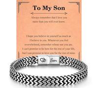 EPVID Regalos para papá, hijo, nieto, marido, novio, pulsera grabada para hombres y niños, dulce Navidad, cumpleaños, día del padre, regalos de San Valentín para él, rellenos de calcetines para