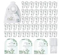 EPWQLC Paquete de 48 mini abanicos de boda a granel, mini ventilador portátil a granel con bolsas de organza y tarjetas de agradecimiento, ventilador de mano que funciona con pilas para bodas