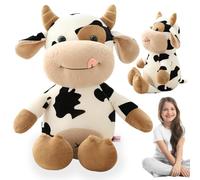 EPXOIQC Vaca Peluche Suave Peluche de Animales Vaca Dibujos Vaca Peluche Lindo Juguete Vaca Peluche Muñeco de Juguetes Plush Pequeños Muñeco de Peluche para Niños Regalo de Cumpleaños 30cm