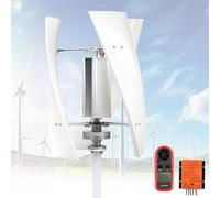 EpyGnom Generador de Turbina Eólica en Espiral 5000W, 12V 24V 48V 110V 220V Portátil Aerogenerador Eolico con Controlador MPPT, 3 aspas, para Terraza Caravana Chalet Barco White-24V