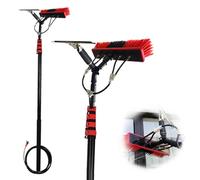EpyGnom Limpiacristales 3 En 1 Kit de Cepillo Telescópico con Pértiga de Agua Pértiga Extensible Ligera Cabezal de Cepillo Giratorio 180° Conector de Manguera para Paneles Solares 10.8m/36FT