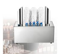 EpyGnom Máquina Pulidora de Copas Comercial, 300/600 Copas/Hora, Secado con Aire Caliente a 136,4 °F, Máquina Eléctrica para Lavar y Pulir Copas de Vino, Incluye 5 U 8 Cepillos Extraíbles 8heads
