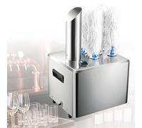 EpyGnom Máquina Pulidora de Copas Comercial, 300/600 Copas/Hora, Secado con Aire Caliente a 136,4 °F, Máquina Eléctrica para Lavar y Pulir Copas de Vino, Incluye 5 U 8 Cepillos Extraíbles 5heads
