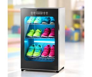 EpyGnom Secador de Zapatos Eléctrico de 400 W con Temporizador de 24 Horas, Ventiladores de Doble Turbina y Almacenamiento de Calzado, Armario de Secado Rápido a 60 °C para Comercial 3Layer