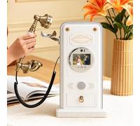 EpyGnom Teléfono para Libro de Visitas en Vídeo para Bodas, Pantalla De Espera Personalizable, Cámara HD 1080p, Ángulo De Grabación Ajustable, para La Celebración De La Boda White-64G