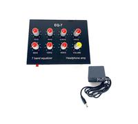 EQ-7 Amplificador de Auriculares con Señal de Audio Ecualizador EQ de 7 Bandas Ecualizador de Sonido Digital de 2 Canales + Adaptador de Corriente de