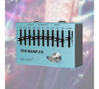 EQ Equalizer - Pedal de efectos de guitarra, bajo, ecualizador de 10 bandas, efecto ecualizador True Bypass, forma precisa de tono para guitarra, bajo, cuerpo de aleación de aluminio