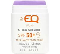 EQ | Protector Solar Facial en Stick SPF50+ - Filtros Minerales - Cara y Zonas Sensibles - Protección UVA UVB muy alta - Resistente al Agua - Malva - 10g