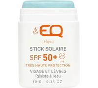 EQ Stick Solar Bio SPF50+ Cara y Labios - Protector solar natural, ecológico - Stick SPF 50 Ideal para Surf, Esquí y Tatuajes - 10 g Tinte Turquesa - Diseñado para deportistas - Fabricado en Francia