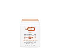 EQ Stick Solar Bio SPF50+ Cara y Labios - Protector solar natural, ecológico - Stick SPF 50 Ideal para Surf, Esquí y Tatuajes - 10 g Tinte Beige - Diseñado para deportistas - Fabricado en Francia