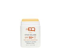 EQ Stick Solar Bio SPF50+ Cara y Labios - Protector solar natural, ecológico - Stick SPF 50 Ideal para Surf, Esquí y Tatuajes - 10 g Tinte Beige Miel - Diseñado para deportistas - Fabricado en Francia