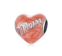 EQEQE Colgante de Plata de Ley, Cuentas de Pulsera, Pulsera de Mujer DIY, Cuentas de Plata de Ley 925 for Pulsera, Gota de Esmalte, corazón Agradecido