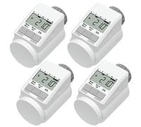 Eqiva Set Model L - Termostato electrónico para radiador con función Boost, color blanco (4 unidades)