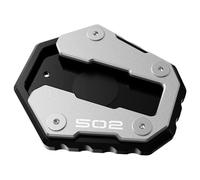 EQJSHL Almohadilla De Extensión para Caballete De Motocicleta para Benelli TRK 502X 2017-2025 TRK502 2017-2019, Base Antideslizante Ampliable. Motocicleta Soporte Extensión Pie(Plata 1)
