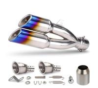 EQJSHL Tubo De Escape para Motocicleta para Suzuki DL650 DL 650 51 Mm, Silenciador Doble Salida, Accesorios Extraíbles Acero Conector(Color 4)