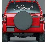 EQLEF Adhesivo Just Married Decoracion Coche, Just Married Coche calcomanías Just Married Pegatinas para Ventanas de Luna de Miel y Bodas