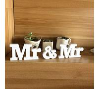 EQLEF Mr & Mr Letters, Sr. y Sr. Letrero de Letras de Madera Regalo de decoración de Mesa de Boda Gay para Parejas homosexuales