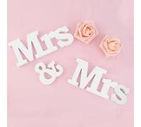 EQLEF Mrs & Mrs Sign, Mrs and Mrs Letras de Madera Signo Gay Decoración de Mesa de Boda Regalo para Parejas Homosexuales