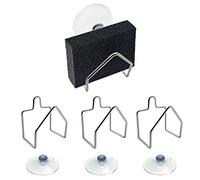 EQLEF Porta Esponja Cocina, Soporte de Esponja de Acero Inoxidable con Ventosa Firme Soporte de Esponja de baño para paño de Cocina, Cubierta de Fregadero, Paquete de 4