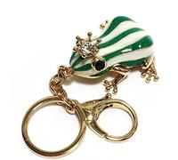 EQLEF® Verde Creativo del Anillo dominante En La Forma De Rana con Rayas Blancas