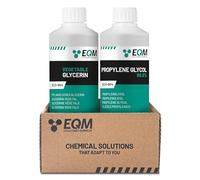 EQM - ECO-905 - Glicerina Vegetal + Propilenglicol 2x 500 ML- 99,5% Máxima Pureza Farmacéutica - Para Cremas, Lociones, Geles y Bálsamos