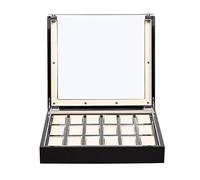 EQNSMDTGZ Caja de Reloj 18 bits Caja de reloj madera europea alto brillo pulverización pintura la exhibición almacenamiento caja ventana visualización para Hombres y Mujeres