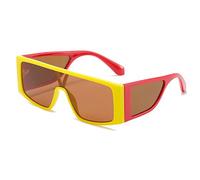 EQNSMDTGZ Gafas De Sol Mujer Collision Color Street Glasses Hip-hop Large Frame Sunglasses Vintage Personalizado(Yellow Tea)