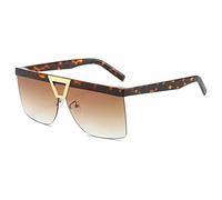 EQNSMDTGZ Gafas De Sol Mujer Gafas de sol con montura grande Street Photo Vintage Personalizado(Leopard Tea)