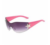 EQNSMDTGZ Gafas De Sol Mujer Gafas de sol con protección solar Street Pentagram Vintage Personalizado(Pink 1)