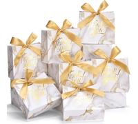 EQOREIIN Bolsas de regalo pequeñas, paquete de 25 bolsas de agradecimiento de 4.5 x 1.8 x 3.9 pulgadas, bolsa de regalo de papel kraft morado con cinta de lazo, pequeñas bolsas de dulces a granel para