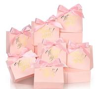 EQOREIIN Bolsas de regalo pequeñas, paquete de 25 bolsas de agradecimiento de 4.5 x 1.8 x 3.9 pulgadas, bolsa de regalo de papel kraft morado con cinta de lazo, pequeñas bolsas de dulces a granel para