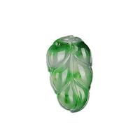 EQQHJL Colgante de Talla de Jade, Colgante de jadeíta, Colgante de jadeíta Flor Flotante Myanmar, Colgante Hoja Jade Rama Dorada, auténtico