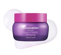 EQQUALBERRY Bakuchiol Plumping Capsule Cream 50 ml - Crema Facial Hidratante con Cápsulas de Bakuchiol, Complejo de Colágeno y Péptidos - Textura Ligera para Cuidado Diario de la Piel